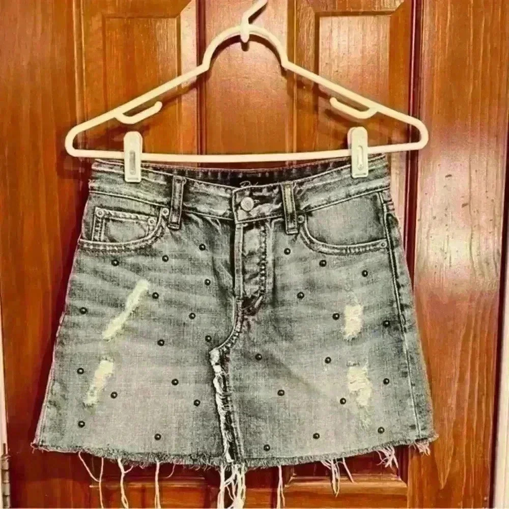 Rails Distressed Denim Mini Skirt